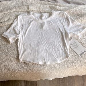 Lululemon Hold Tight Cropped Tshirt in White